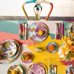 Alchimie Set of 2 Porcelain Bread Plate with Abstract Decor #5