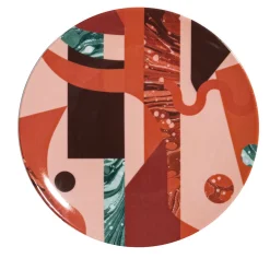 Alchimie Set of 2 Porcelain Dessert Plate with Abstract Decor #1