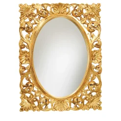 Alexandra Baroque-Style Antiqued Gold Leaf Wall Mirror