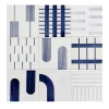 Alfabeto Set of 45 White & Blue Tiles by Margherita Rui
