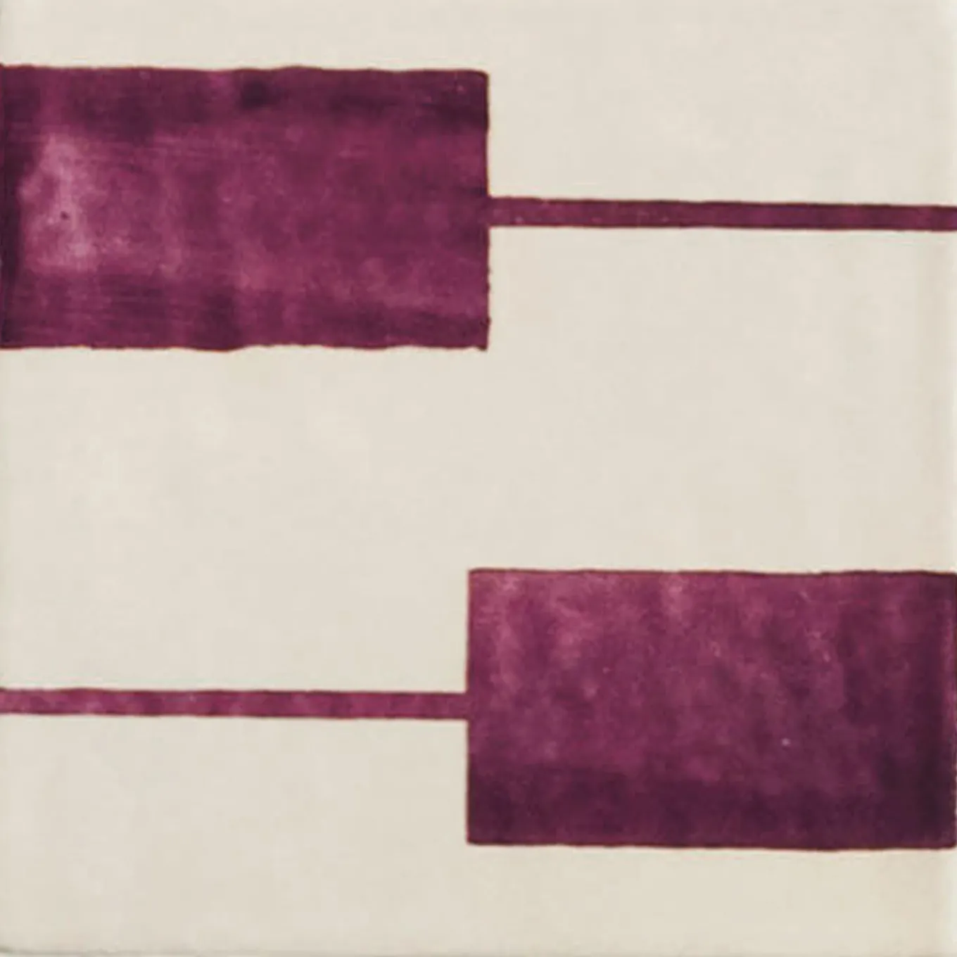 Alfabeto Set of 44 White and Purple Tiles by Margherita Rui