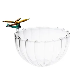 Ali in Volo Glass Bowl with Yellow Dragonfly