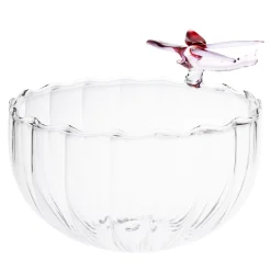 Ali in Volo Glass Bowl with Pink Dragonfly