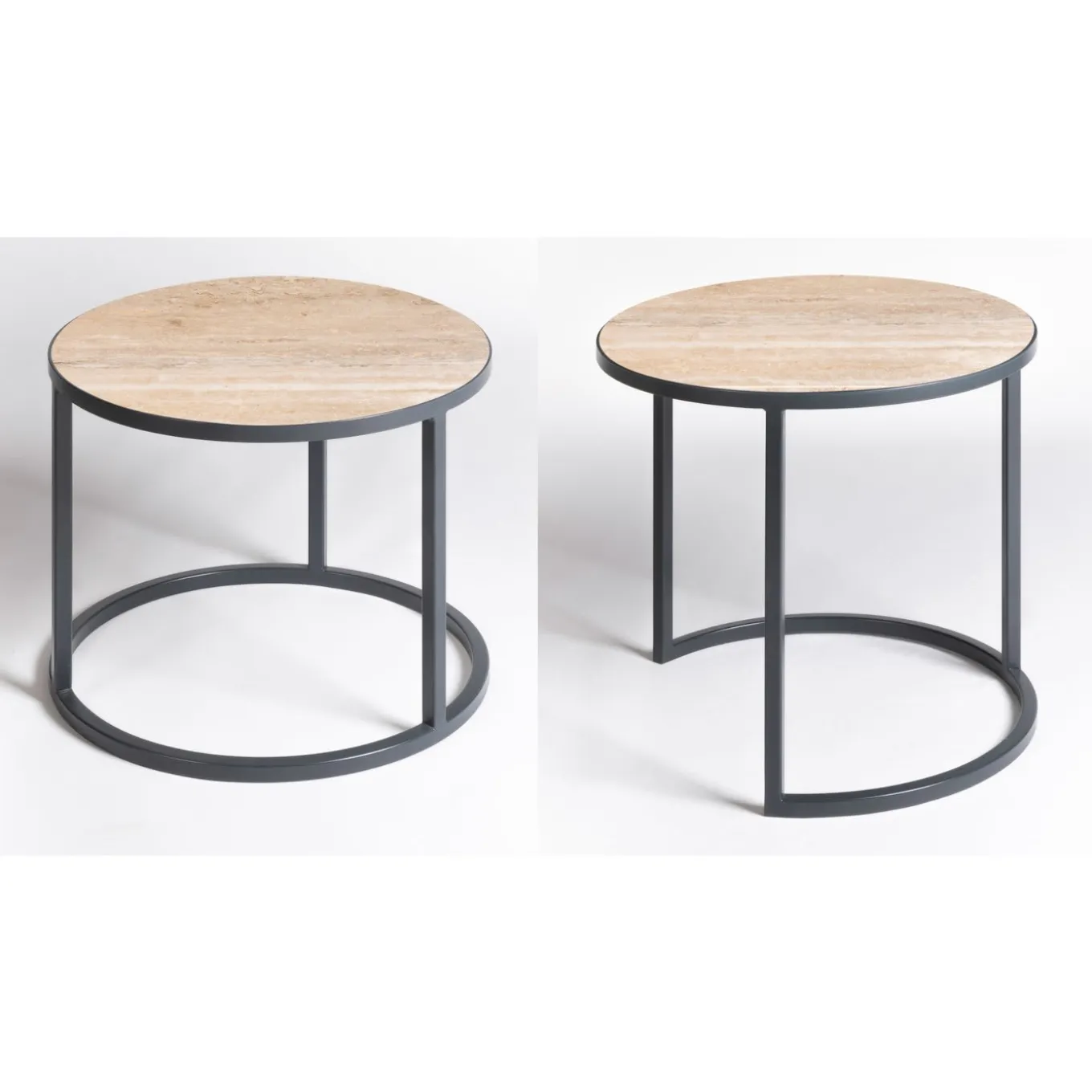 Alicudi and Filicudi Travertine Set of 2 Coffee Tables