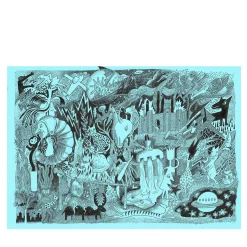 Alle Fresche Sorgenti - Pen Drawing on Colored Paper