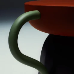 Allié Red Stool by Luca Nichetto