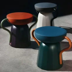 Allié Red Stool by Luca Nichetto