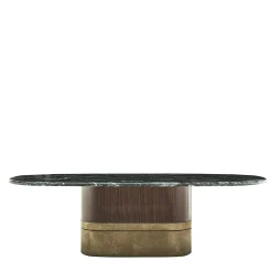 Alma-Decor ED/50 669 Oval Dining Table with Silver Paradiso Marble top