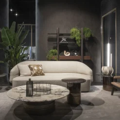 Alma-Decor ED/50 425 Side Table with Silver Paradiso Marble Top