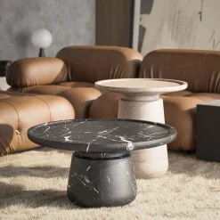 Altana Medium Travertine Side Table by Ivan Colominas