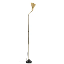 Alzabile Brass and Black Floor Lamp by Ignazio Gardella