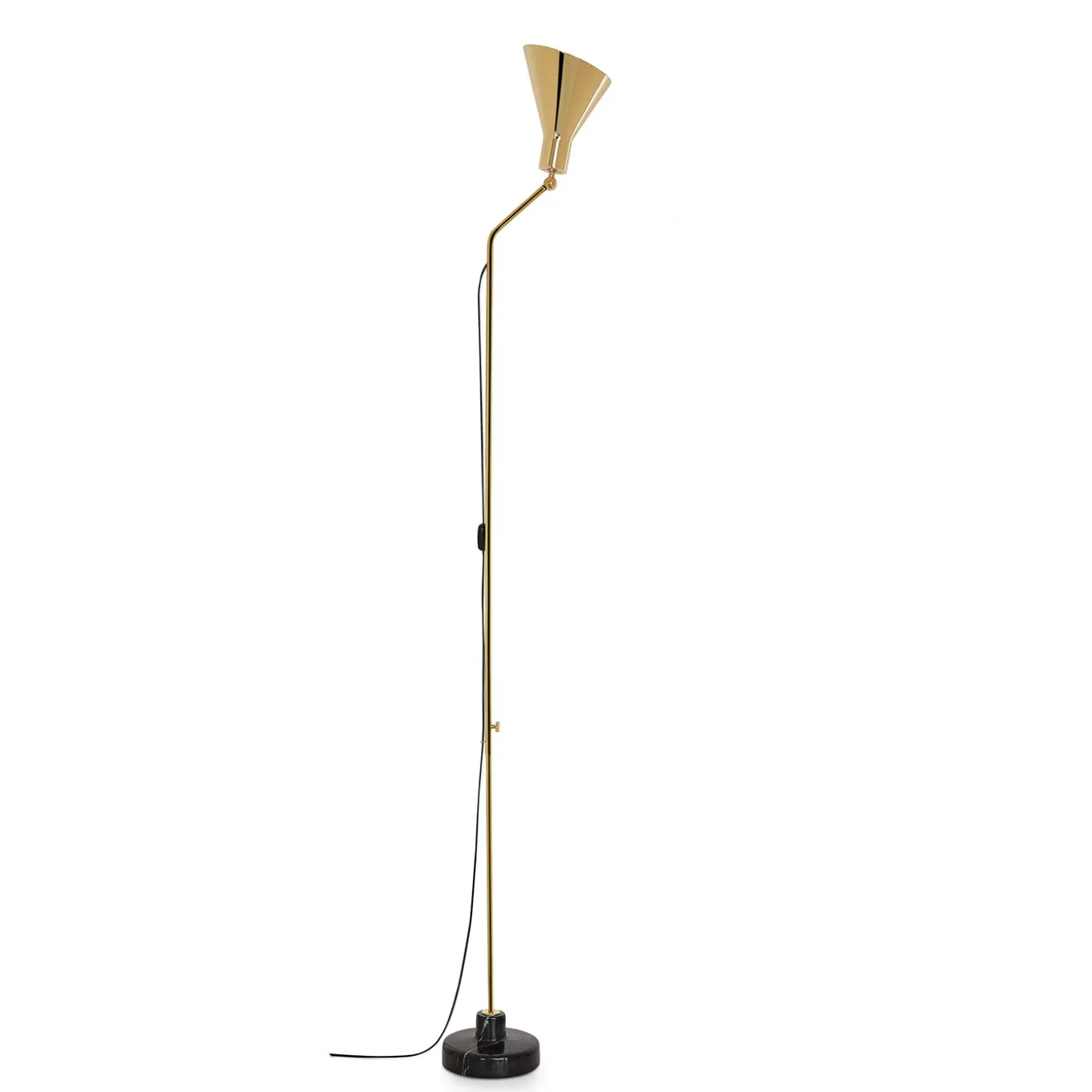 Alzabile Brass and Gray Floor Lamp by Ignazio Gardella