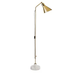 Alzabile Brass and White Floor Lamp by Ignazio Gardella