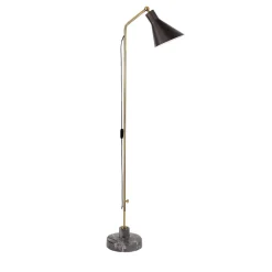 Alzabile Brass Gray and Black Floor Lamp by Ignazio Gardella