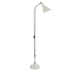 Alzabile Chrome and White Floor Lamp by Ignazio Gardella