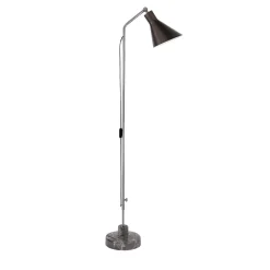 Alzabile Chrome Gray and Black Floor Lamp by Ignazio Gardella
