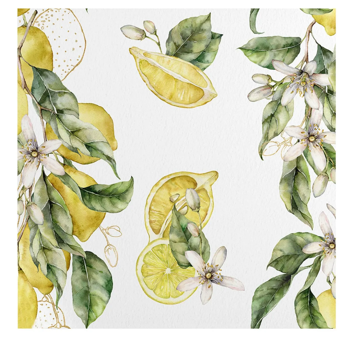 Amalfi Coast Lemon Tree Watercolor Wallpaper