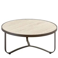 Amalfi Gray Round Coffee Table by Studio 63 in Stainless Steel