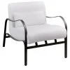 Amalfi White and Gray Armchair by Studio 63 in Stainless Steel