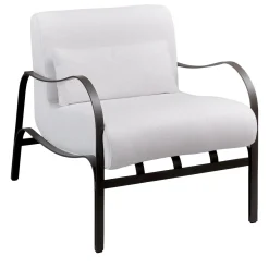 Amalfi White and Gray Armchair by Studio 63 in Stainless Steel
