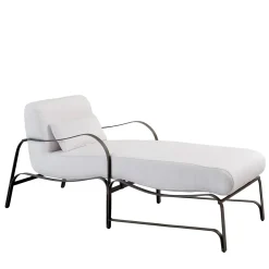Amalfi White and Gray Chaise Longue by Studio 63 in Stainless Steel