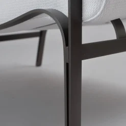 Amalfi White and Gray Chaise Longue by Studio 63 in Stainless Steel