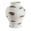 Amami Amphora Porcelain Vase With Tropical Fish H32Cm