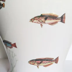 Amami Amphora Porcelain Vase With Tropical Fish H32Cm