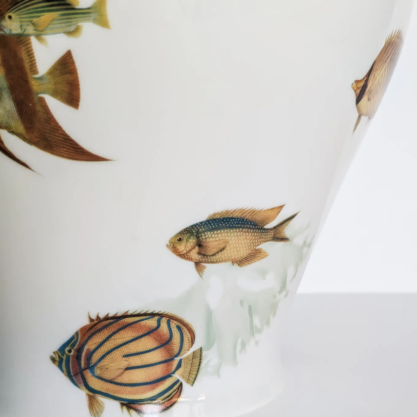 Amami Amphora Porcelain Vase With Tropical Fish H27Cm