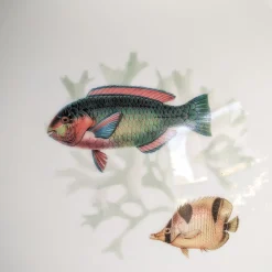 Amami Amphora Porcelain Vase With Tropical Fish H27Cm