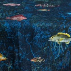 Amami Linen Tablecloth With Marine Decoration
