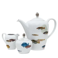 Amami Porcelain Tea Set With Tropical Fish