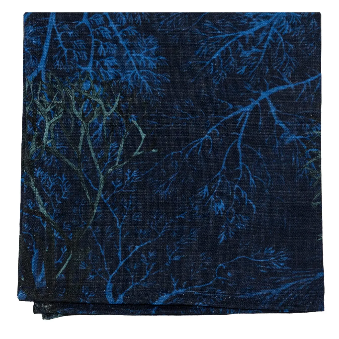 Amami Set Of 6 Linen Napkins With Seaweed Decoration