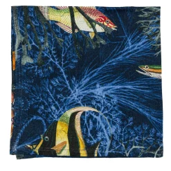 Amami Set Of 6 Linen Napkins With Marine Decoration