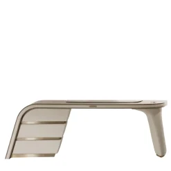 Ambassador Beige Wood And Leather Writing Desk