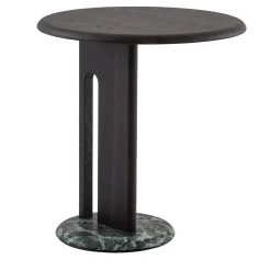 Ambrogio Alto Lagoon Oak Side Table with Alps Green Marble Base