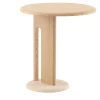 Ambrogio Basso Beige Oak Side Table with Travertine Marble Base