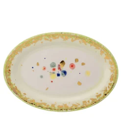 Amelia Golden Rim Oval Serving Plate
