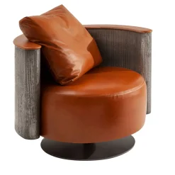 Amelie Orange Leather Armchair