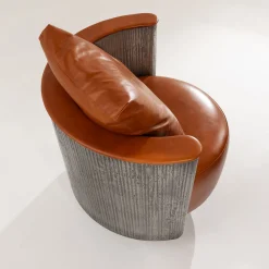 Amelie Orange Leather Armchair