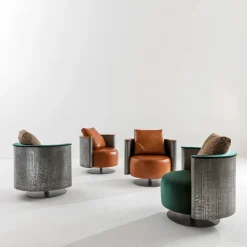 Amelie Orange Leather Armchair