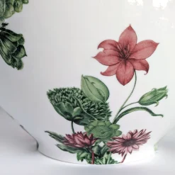 Amphora Porcelain Vase With Green And Red Flowers H24Cm