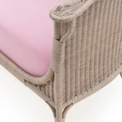 Angelina Pink Rattan Loveseat