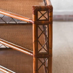 Angular Wicker & Bamboo Etagère