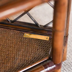 Angular Wicker & Bamboo Etagère