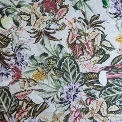 Animalia Linen Tablecloth With Exotic Animals And Vegetation