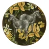 Animalia Porcelain Dinner Plate With Zebra And Yellow Flowers