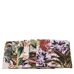 Animalia Set Of 6 Linen Napkins With Exotic Animals And Vegetation