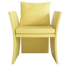 Anita Yellow Leather Armchair