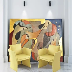 Anita Yellow Leather Armchair